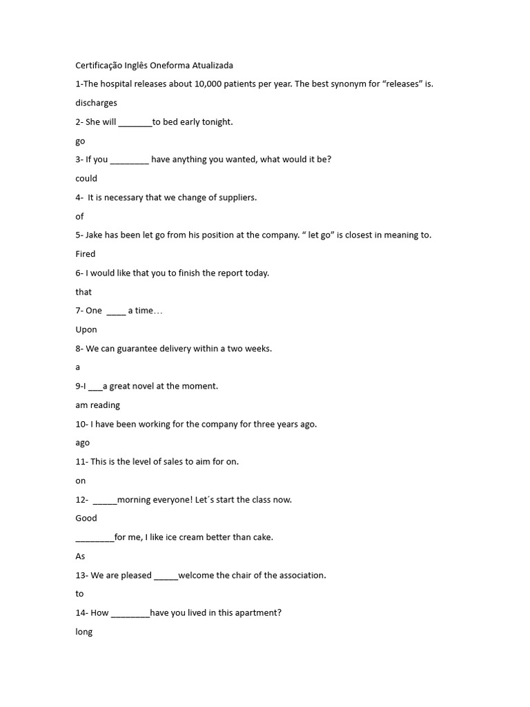 Oneforma English Certification Guide | PDF