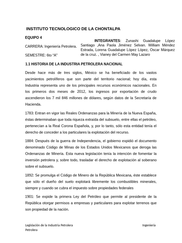 Historia y regiones de la industria petrolera | PDF | Petróleo | México