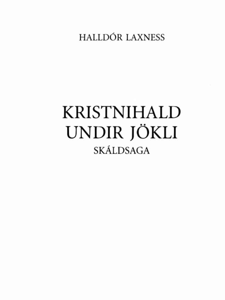 Kristnihald Undir Jökli, Skáldsaga Laxness, Halldór Z Library | PDF