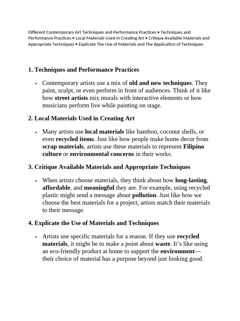 short-summary-different-contemporary-art-techniques-and-performance