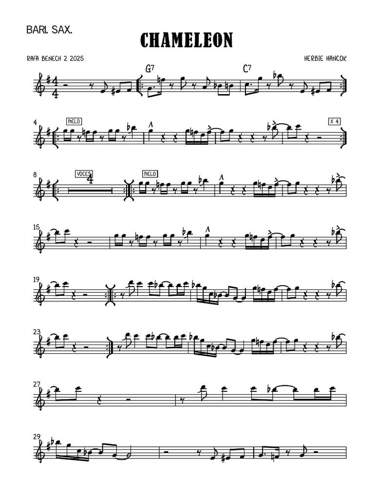 CHAMELEON - Bari. Sax. | PDF
