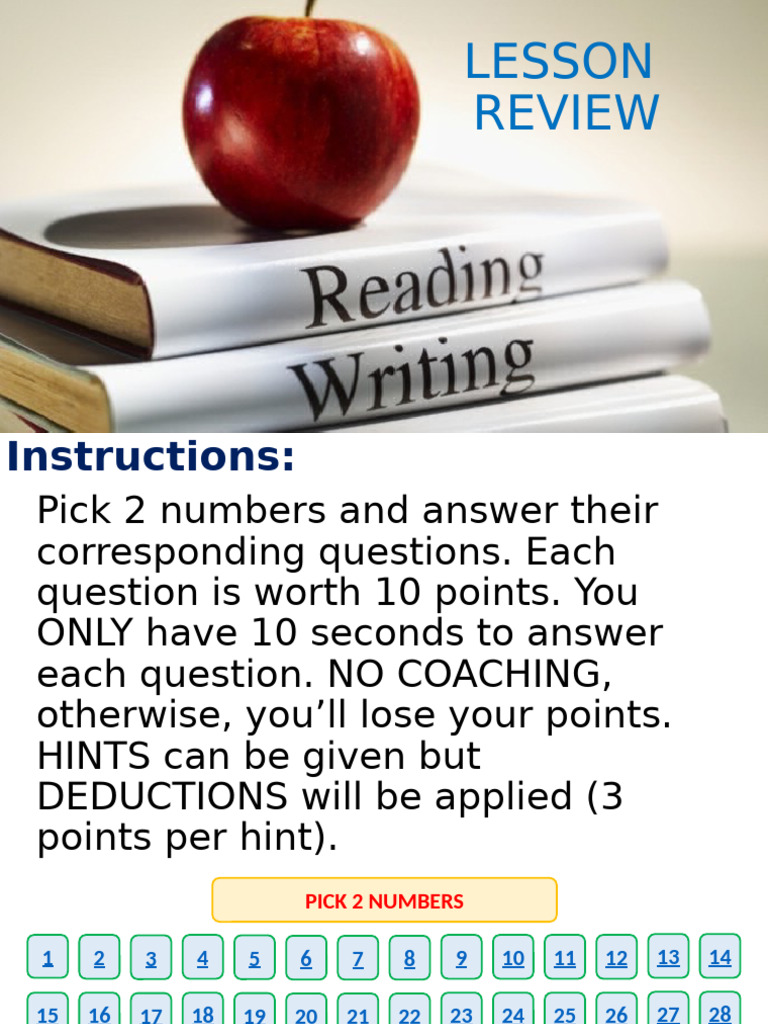 LESSON REVIEW 101 | PDF | Word | Adjective