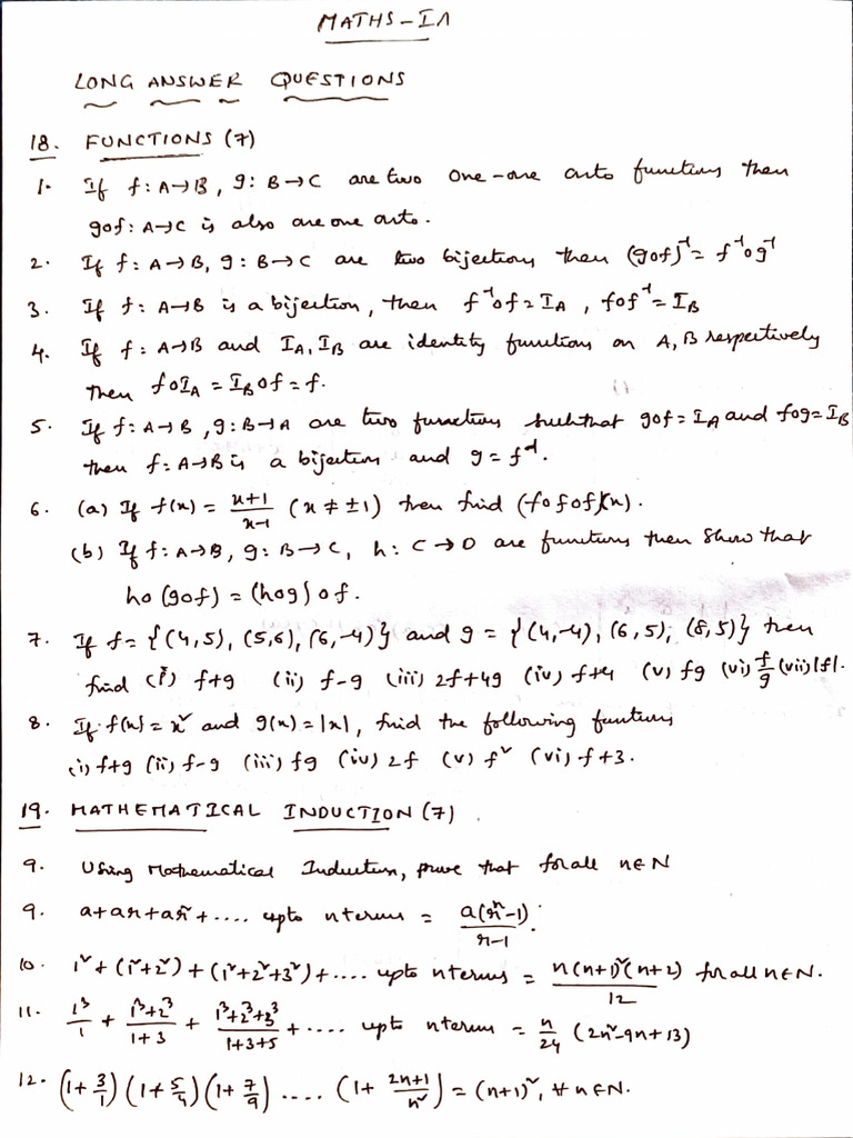 Advanced Mathematics Functions and Properties | PDF