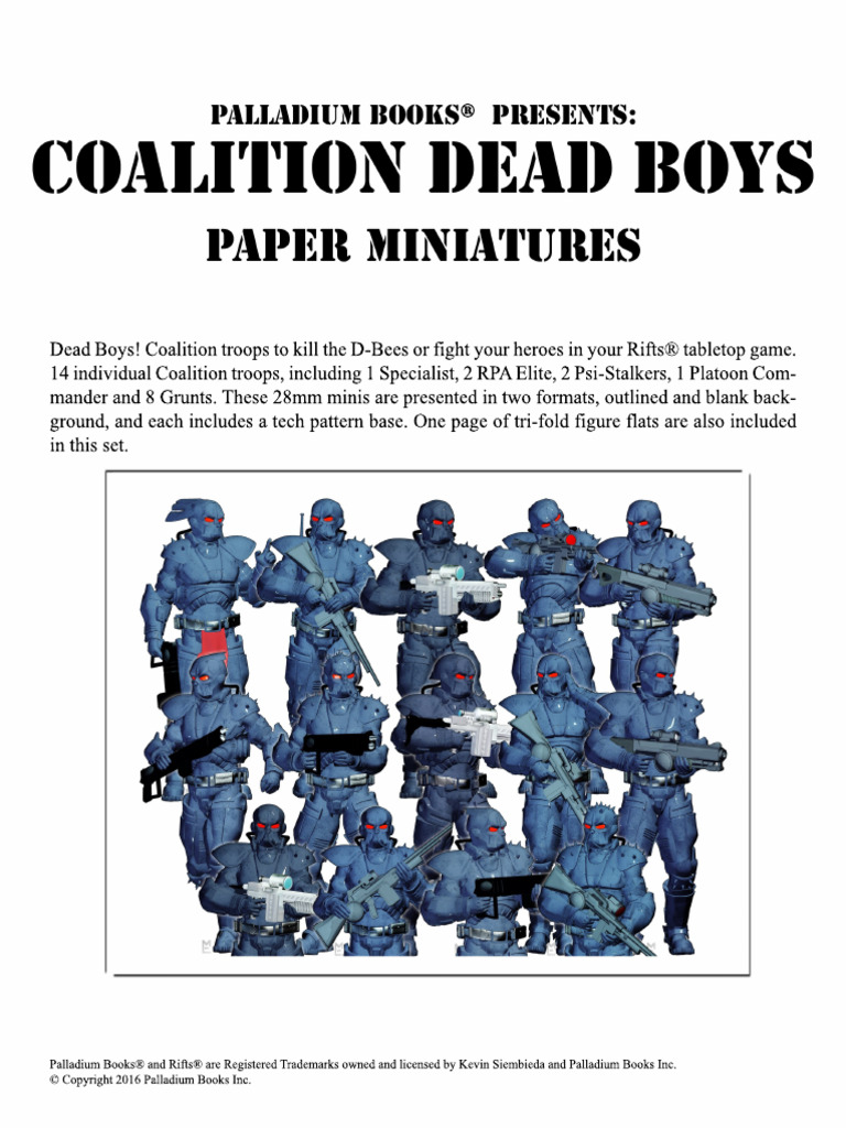 Rifts - Paper Miniatures - Dead Boys | PDF
