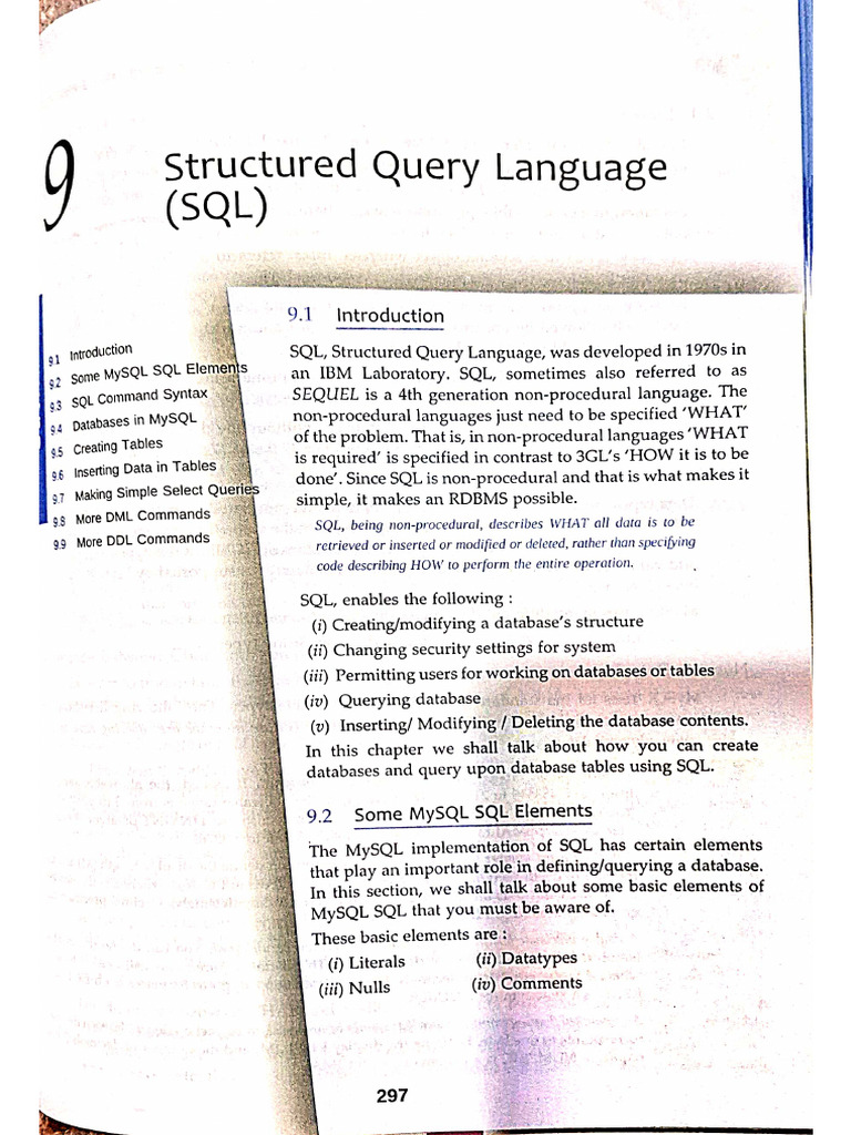 CH - 9 SQL | PDF