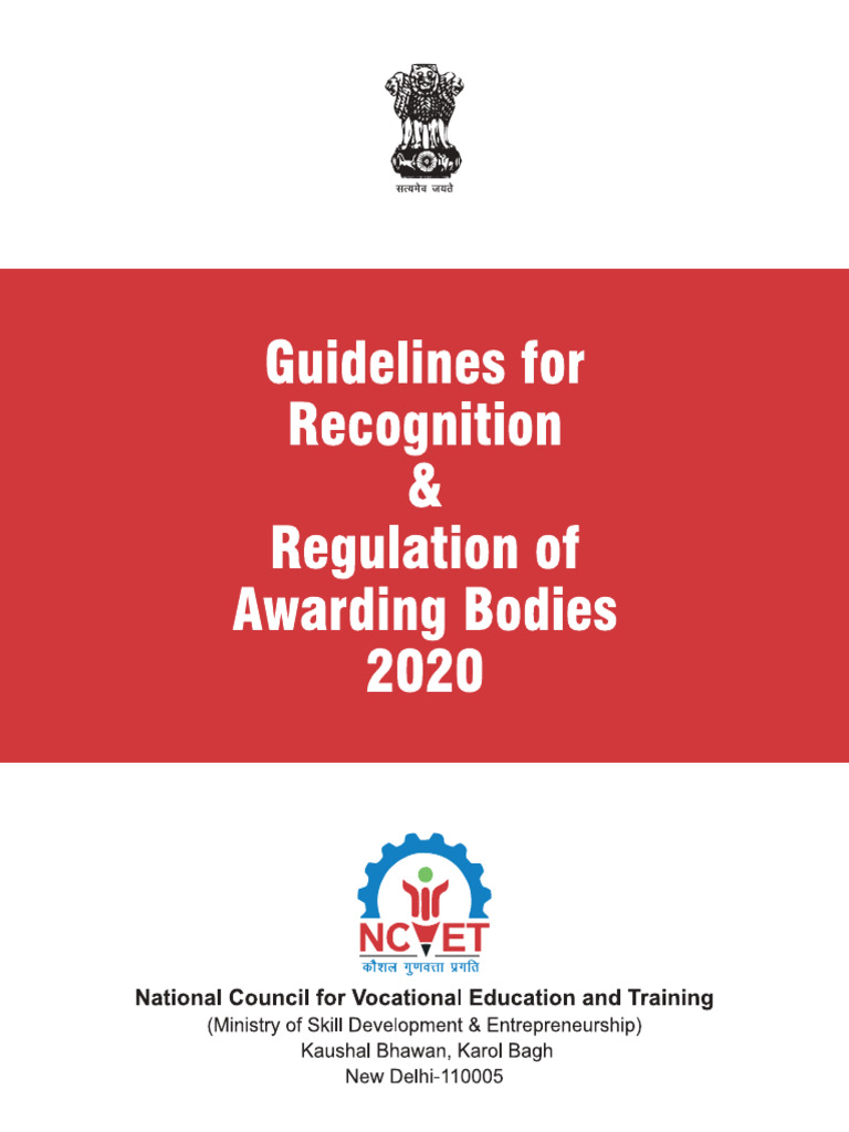 Guidelines for Awarding Bodies Recognition | PDF | Risk | Vocational ...