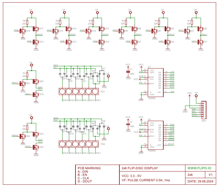 Flip Disc 2x6 Display Schematic | PDF