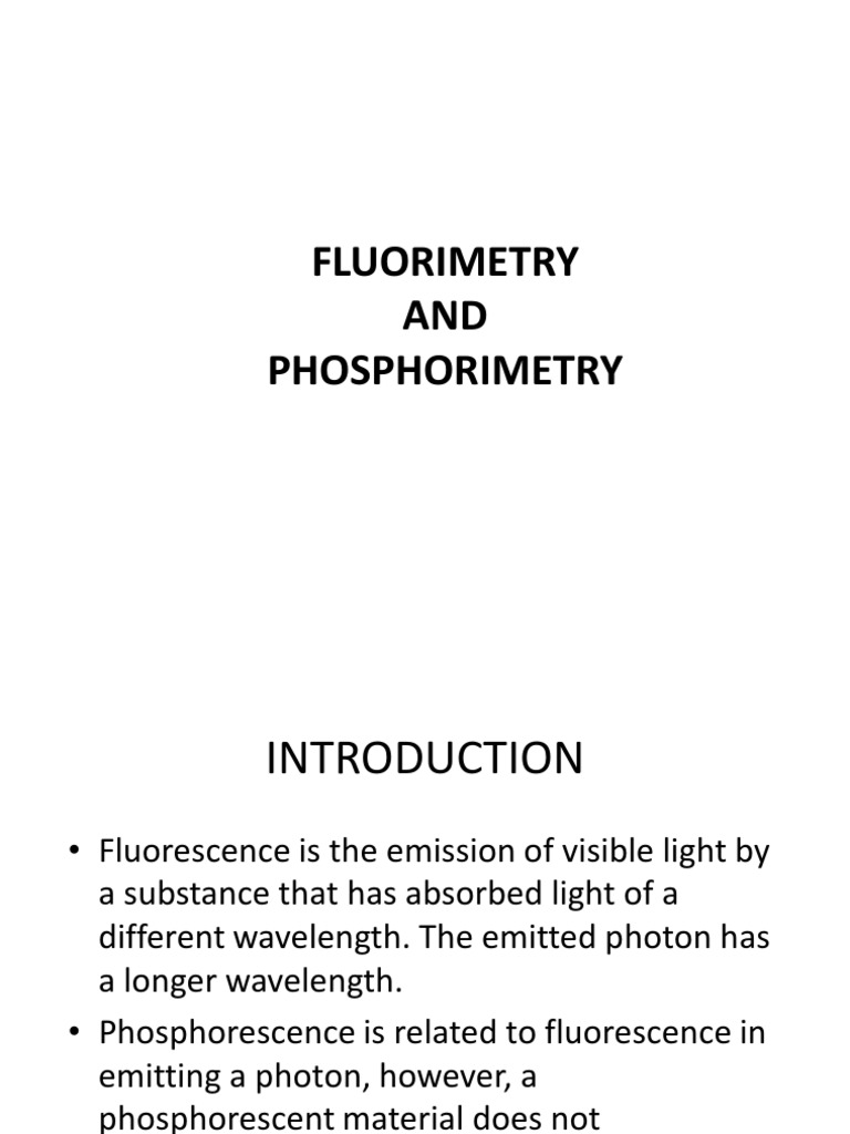 FLUORIMETRY &phosphorimetry Fluorescence Emission Spectrum