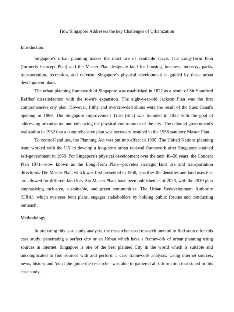 CASE STUDY FRAMEWORK SINGAPORE Bcup | PDF | Sustainability | Singapore