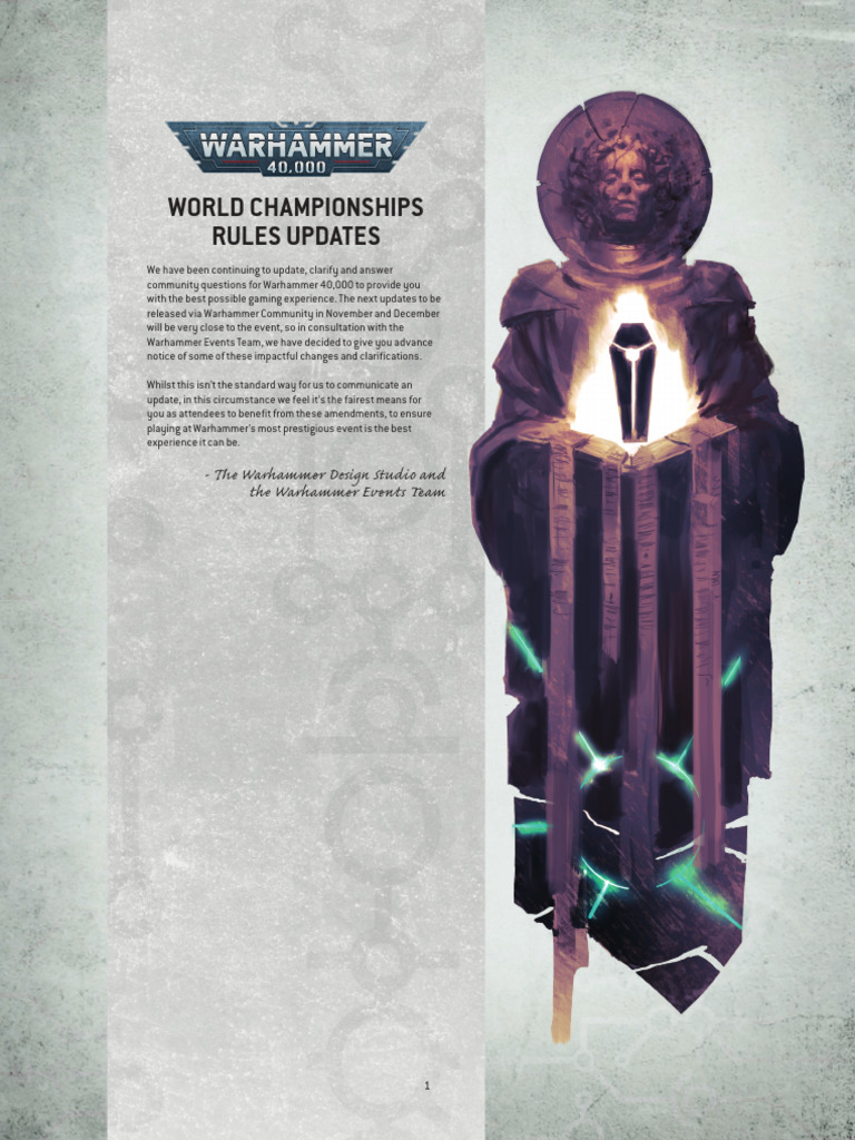 Warhammer 40K Championships Rules Update | PDF | Warfare | Military