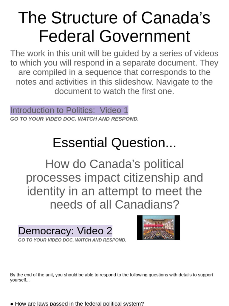 Understanding Canada's Federal Government | PDF | Elections | House Of ...