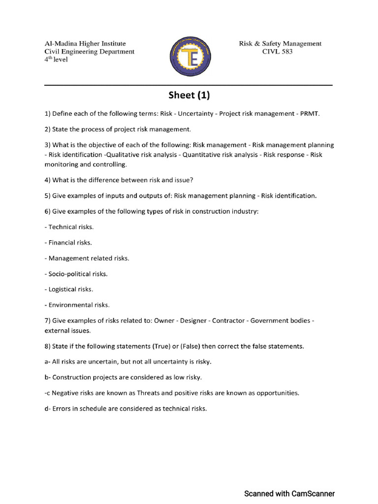 Risk Sheets | PDF