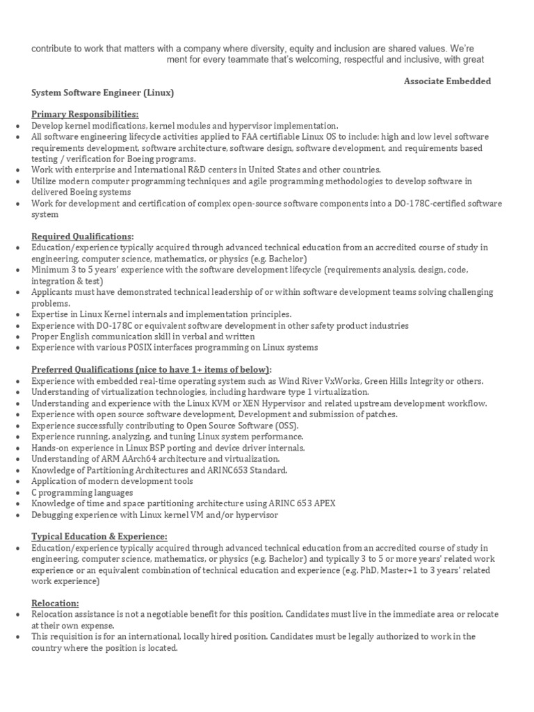 Associate Embedded Software Engineer Role | PDF | Virtualization | Linux