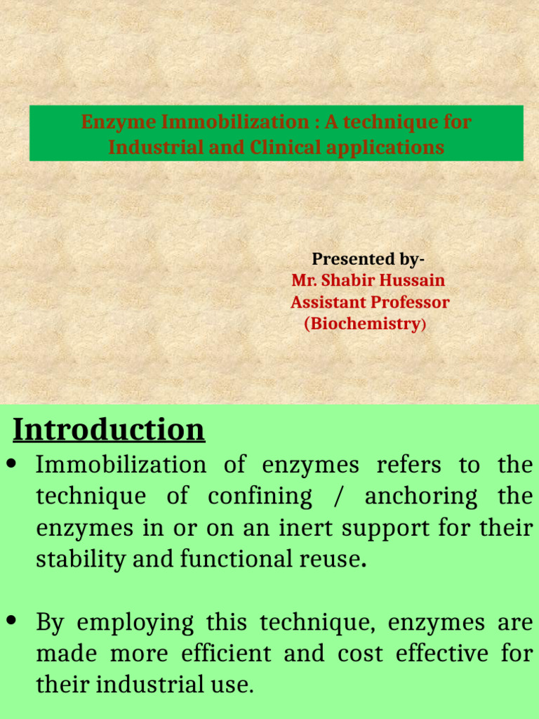 Enzyme Immobilization Techniques Explained | PDF | Adsorption | Enzyme