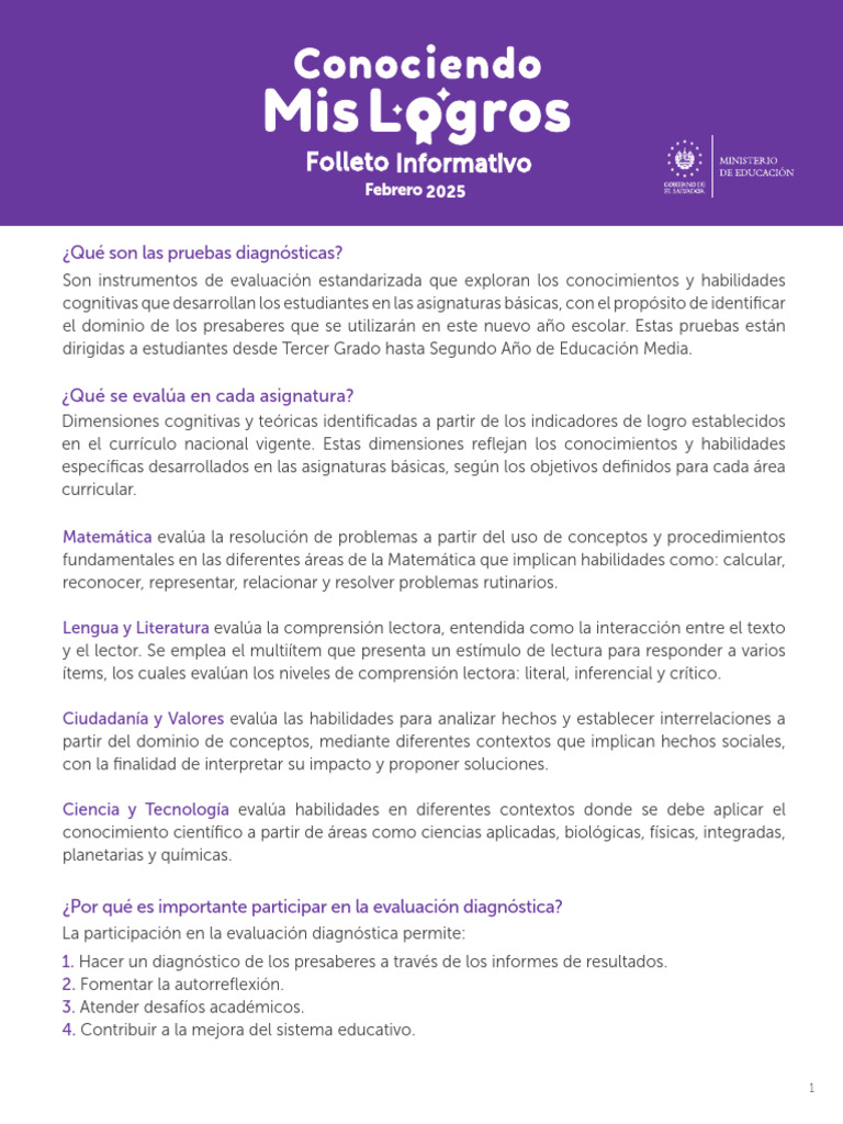 Plantilla de folleto informativo CML 2025-4 | PDF | Evaluación ...
