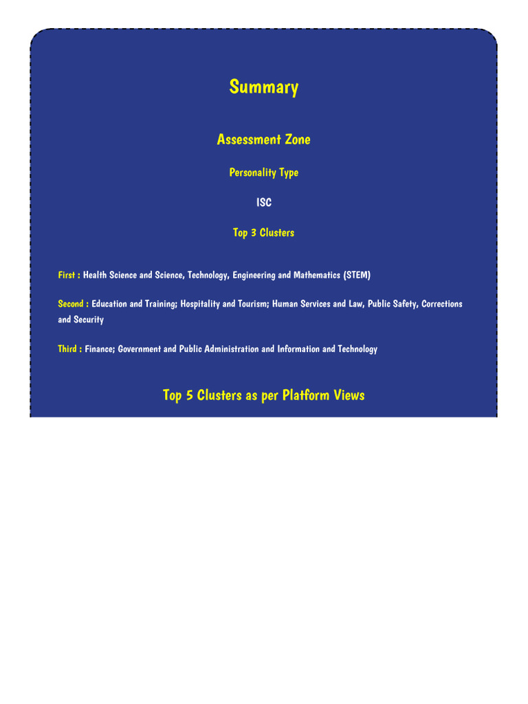 Assessment Zone: Personality Type | PDF