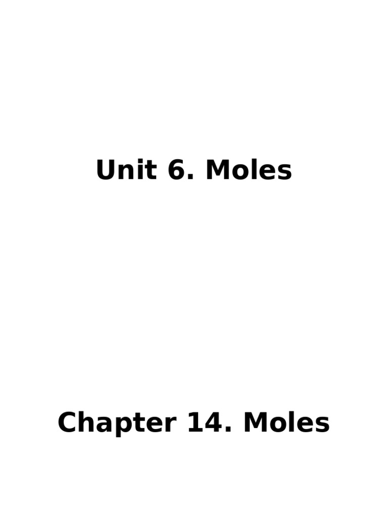 Understanding Moles and Molecular Mass | PDF | Mole (Unit) | Scientific ...