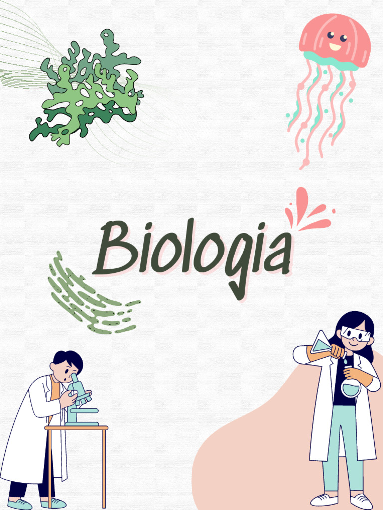 Capa de Caderno Biologia Ilustrado Rosa e Verde | PDF