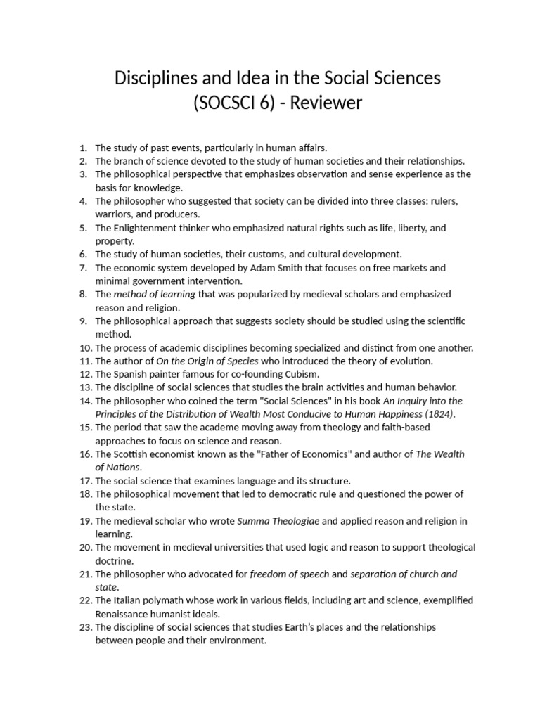 Key Concepts in Social Sciences Review | PDF | Science | Social Sciences