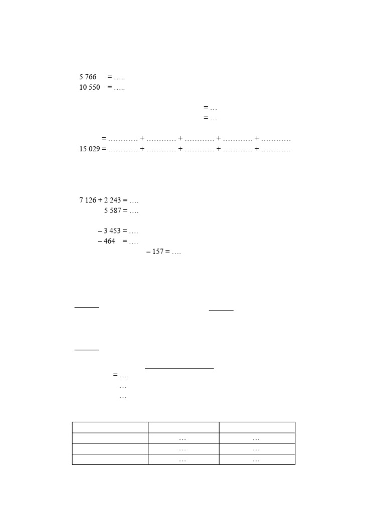 Grade 3 Math Practice Worksheet | PDF | Mathematical Notation | Number ...