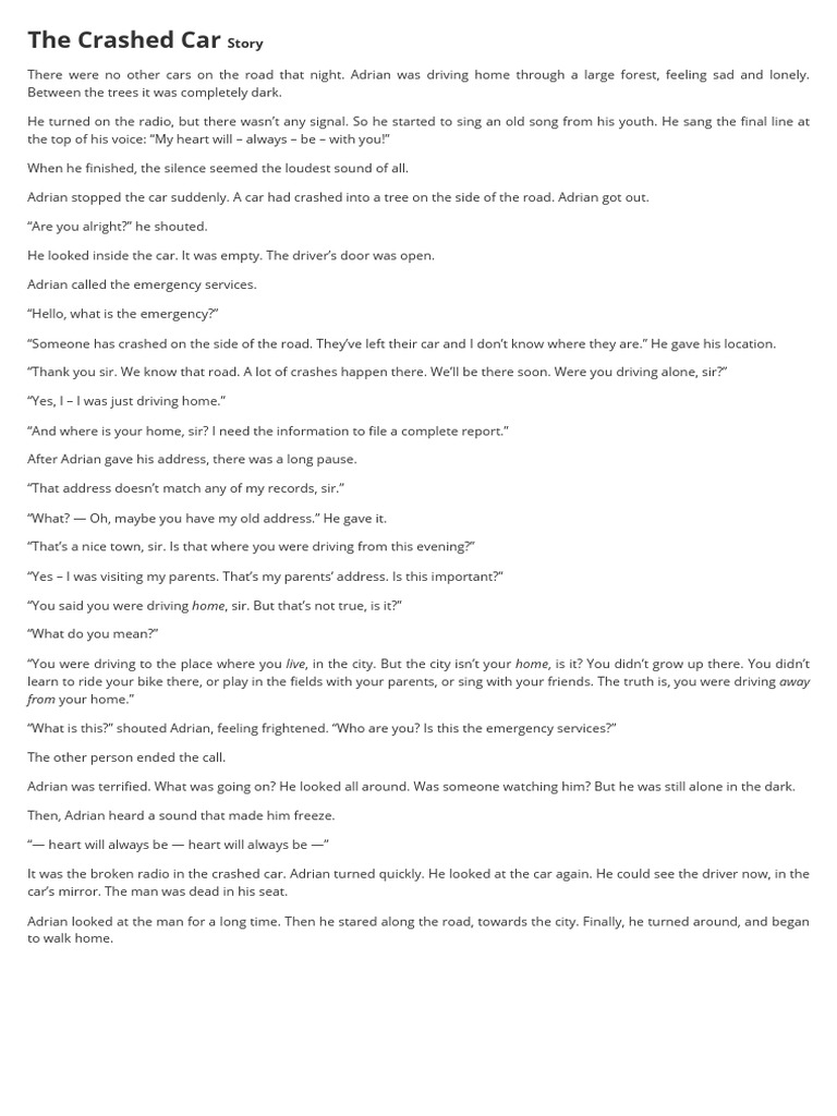 Heartfelt Encounter After a Crash | PDF