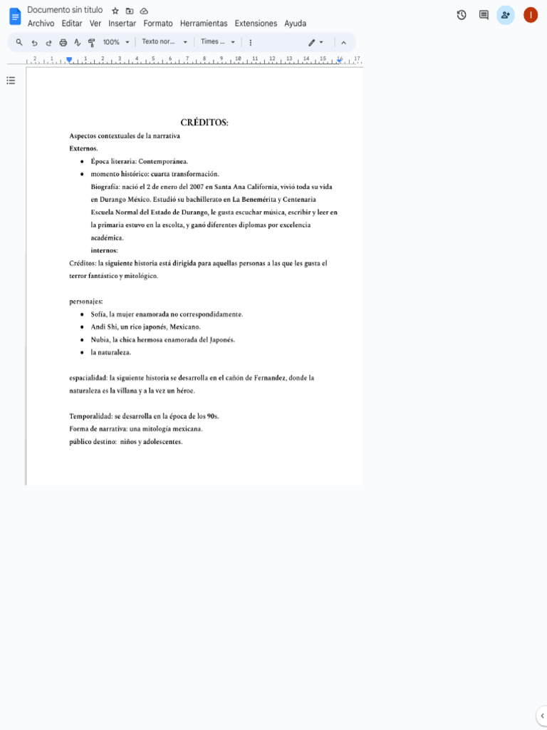 Documento sin título - Documentos de Google | PDF
