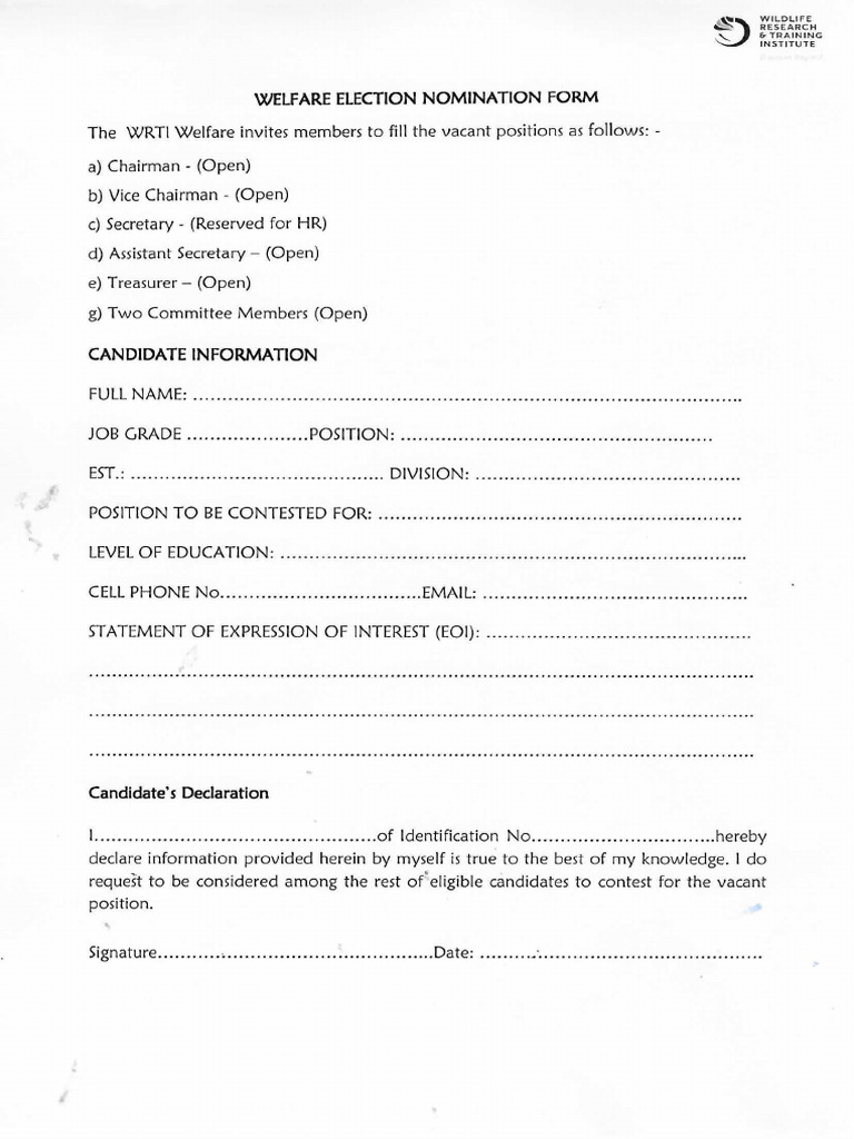 Nomination Form | PDF