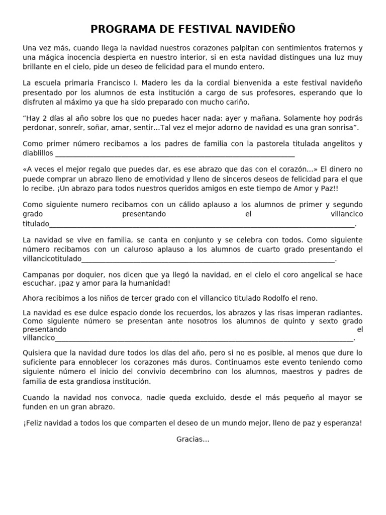 Festival Navideño en la Escuela Madero | PDF | Rudolph el reno de nariz ...