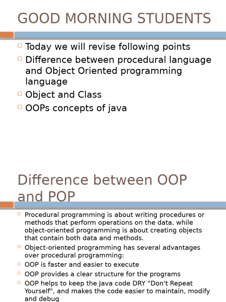 OOP Concepts and Java Programming Guide | PDF | Inheritance (Object ...