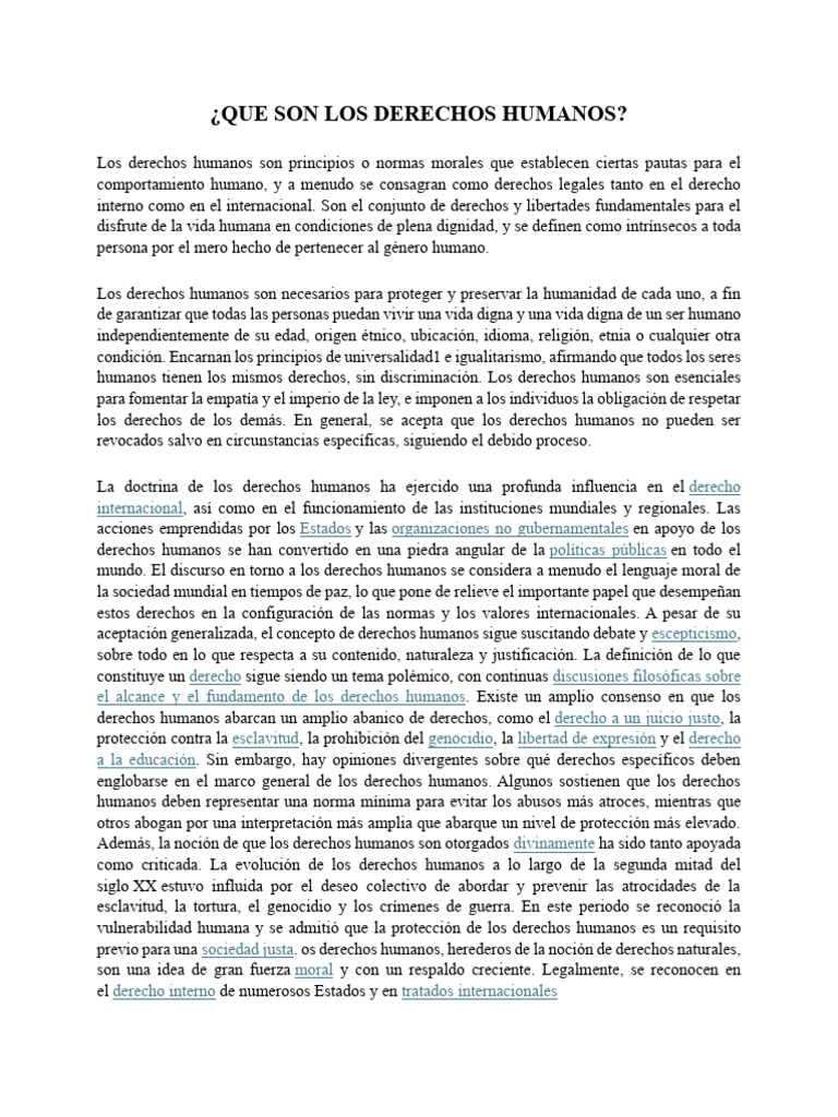 Que Son Los Derechos Humano | PDF | Derechos humanos | Derechos
