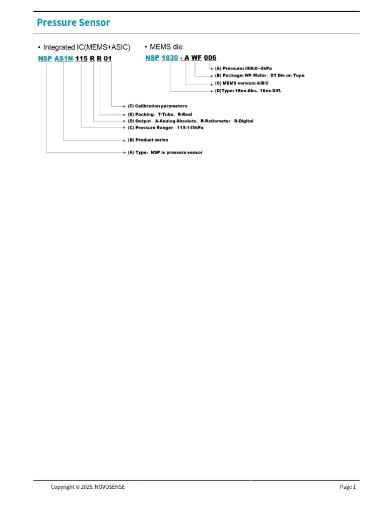 NOVOSENSE Pressure Sensor Specifications | PDF | Intellectual Property ...