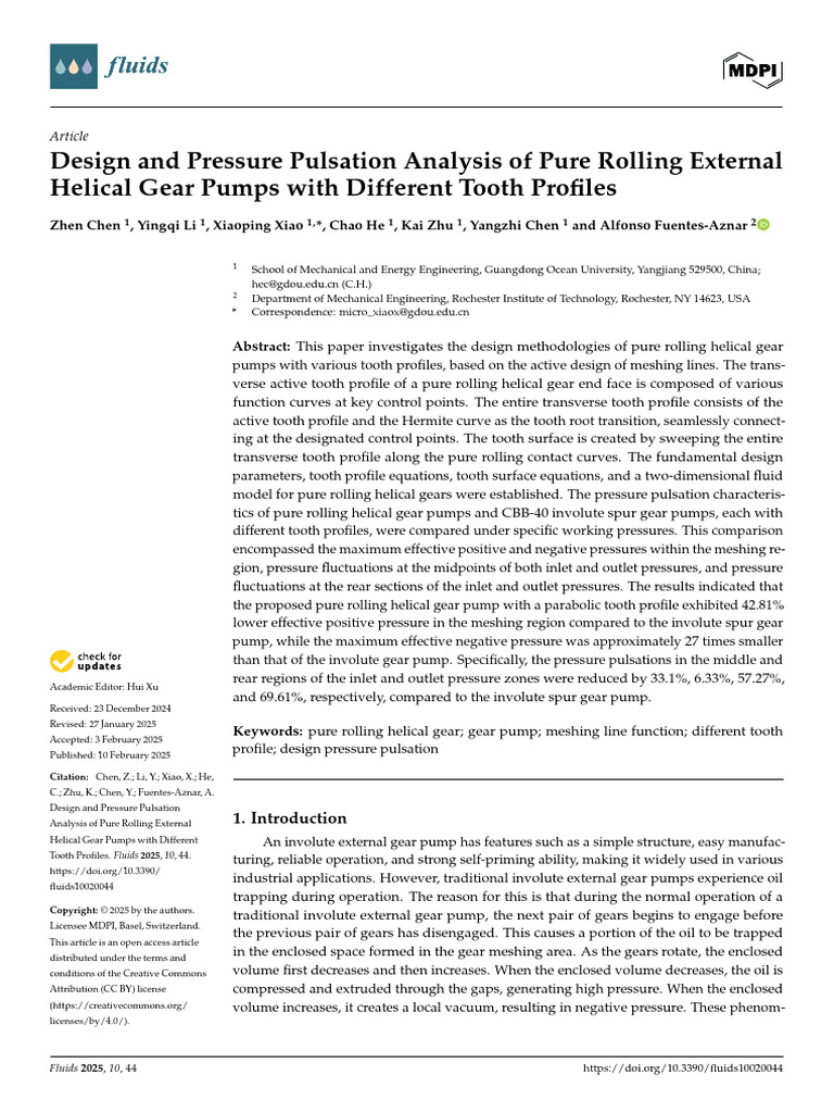 Helical Gear Pump Design and Analysis | PDF | Gear | Pump