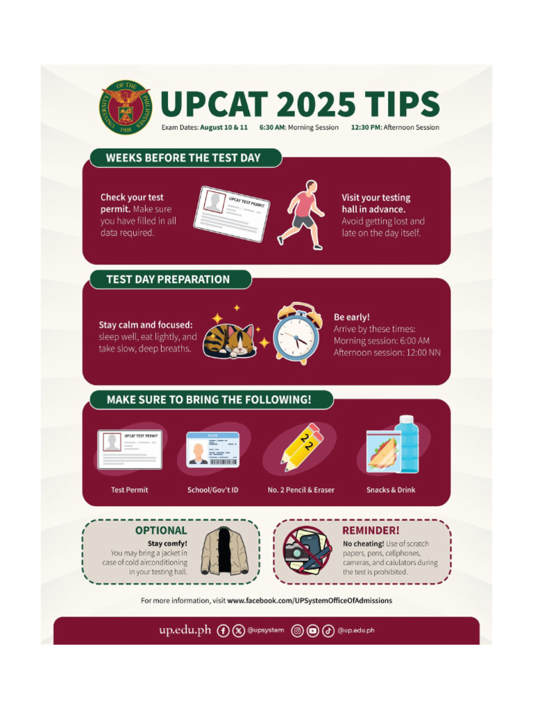 Upcat Reminders | PDF