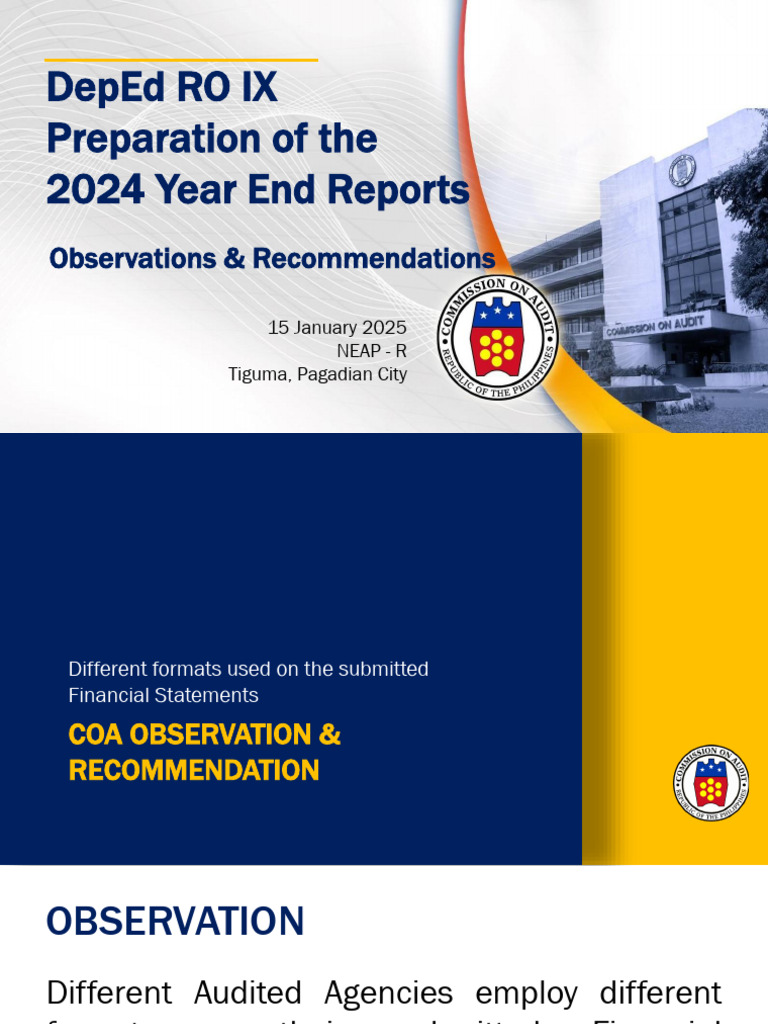 COA Observations & Recommendations 2024 | PDF | Government Budget ...