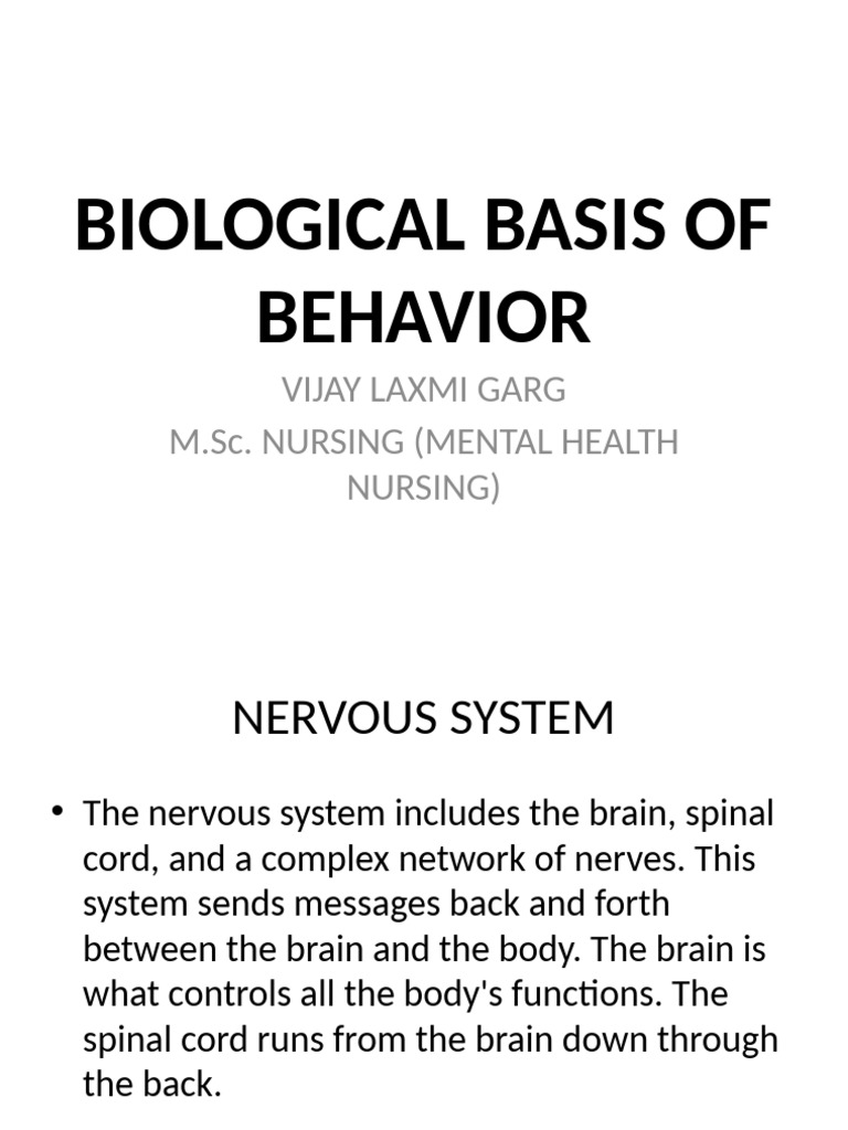 Biological Basis of Behavior Explained | PDF | Muscle | Nervous System