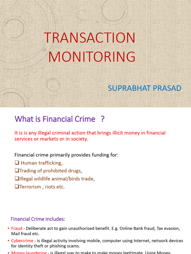 Understanding Financial Crime & Monitoring | PDF | Banks | Money Laundering