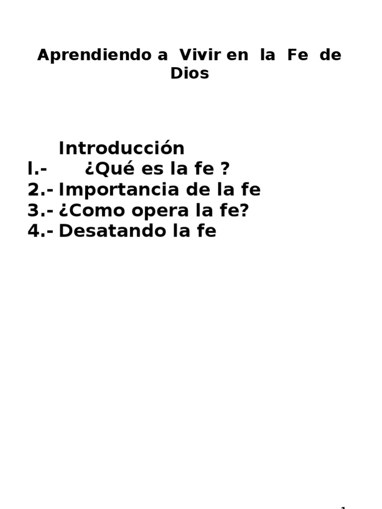 Fe: Clave para la Vida Espiritual | PDF | Fe | Pecado