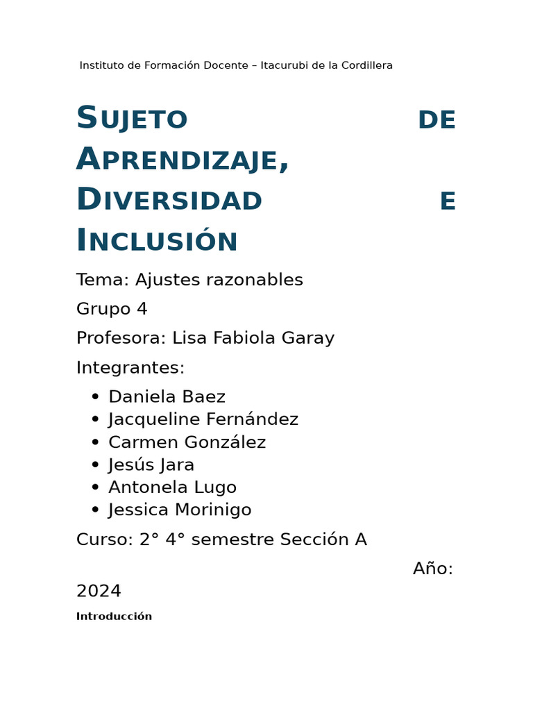 Ajustes Razonables en Educación Inclusiva | PDF | Plan de estudios ...