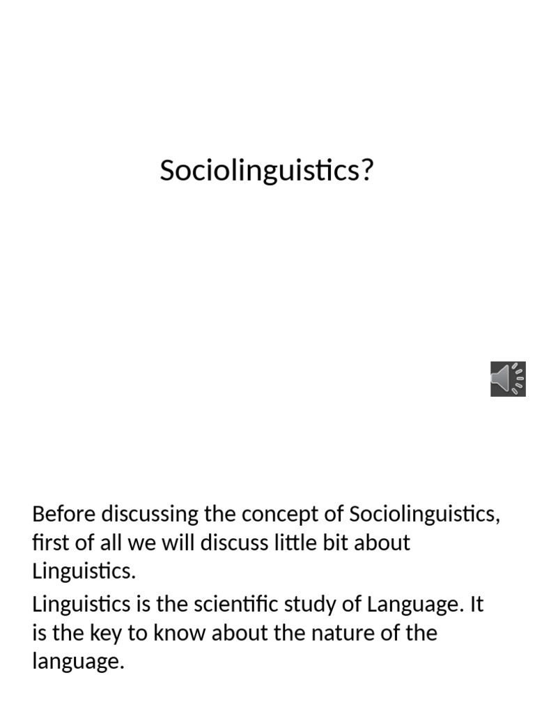 Sociolinguistics 1 | PDF