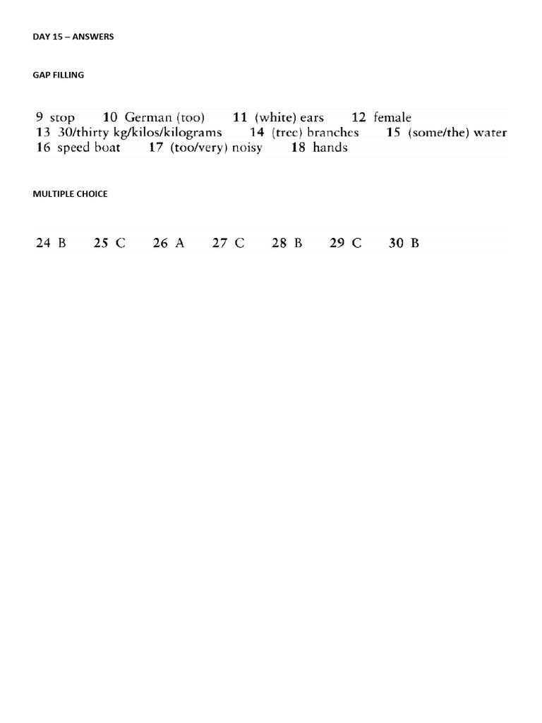 Day 15 - Answers | PDF