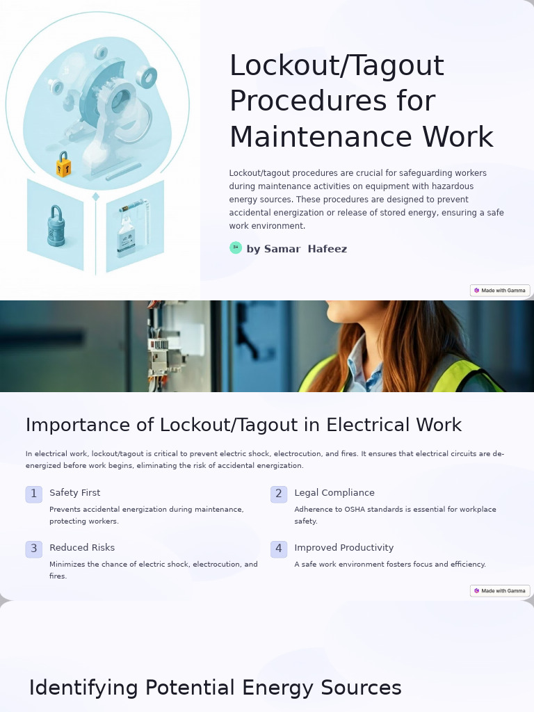 LockoutTagout Procedures For Maintenance Work | PDF | Safety ...