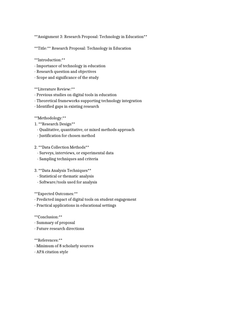 Research Proposal on Educational Technology | PDF