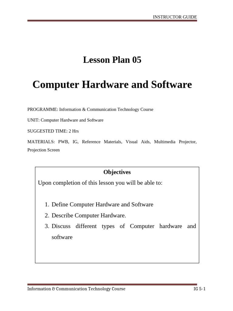 5 - IG - Hardware and Software | PDF | Cd Rom | Computer Science