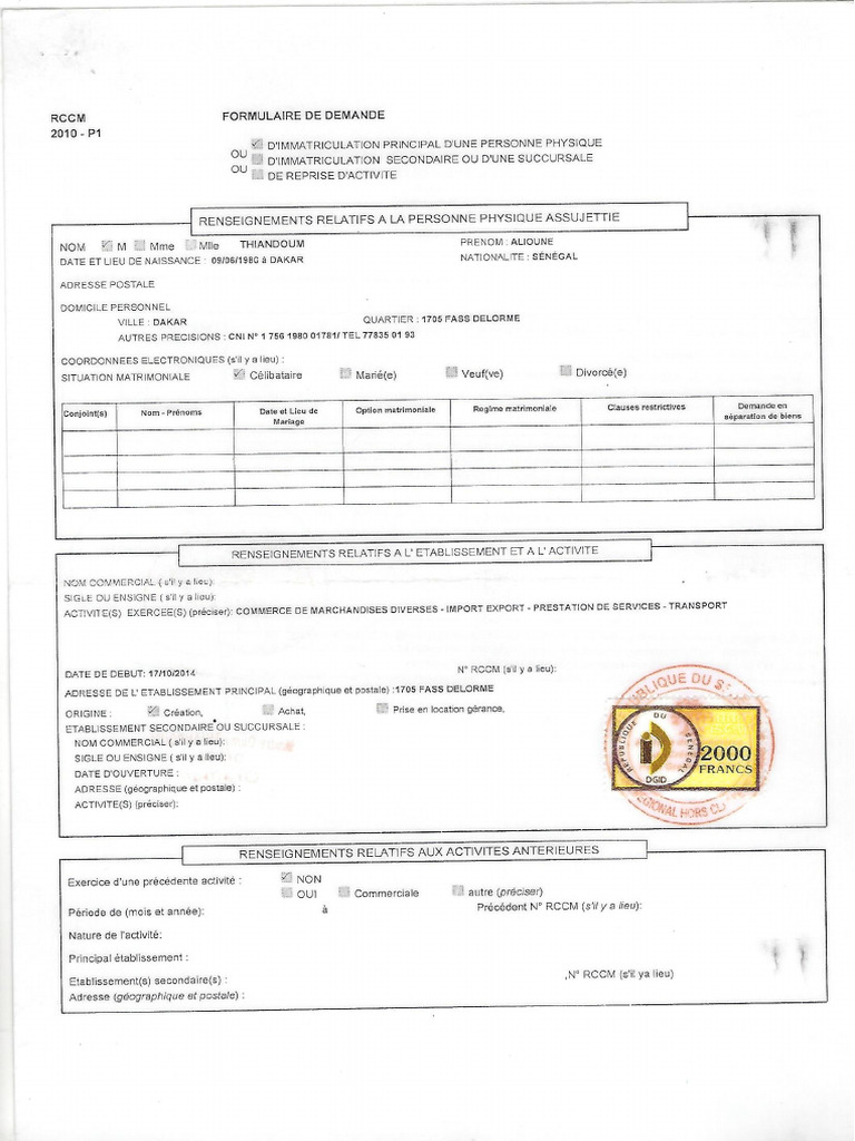 Rc+Ninea Dakar-Plateau 1 - 2014 | PDF