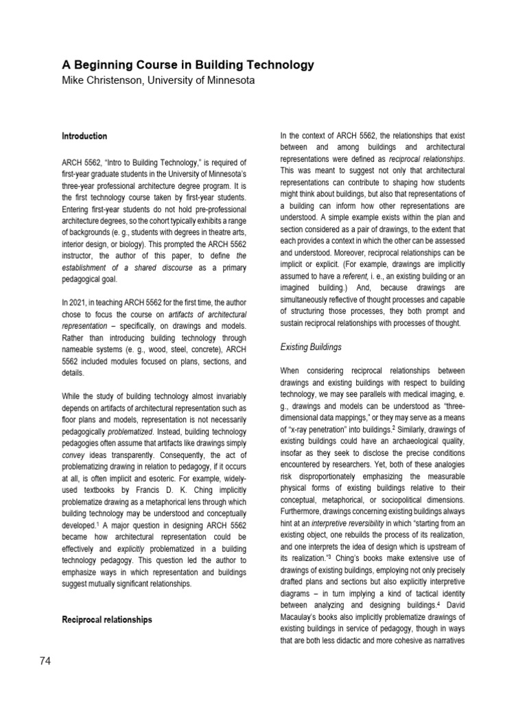 A Beginning Course in Building Technolog | PDF | Pedagogy