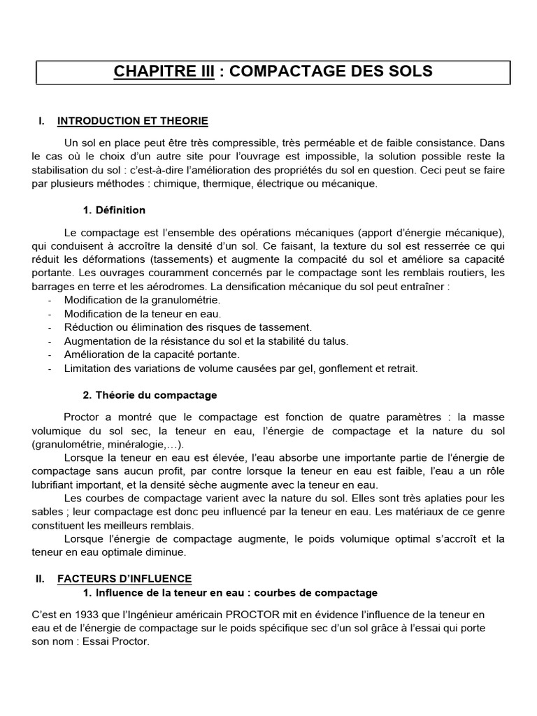 Compactage et compacité des sols | PDF | Sol (pédologie) | Science du sol