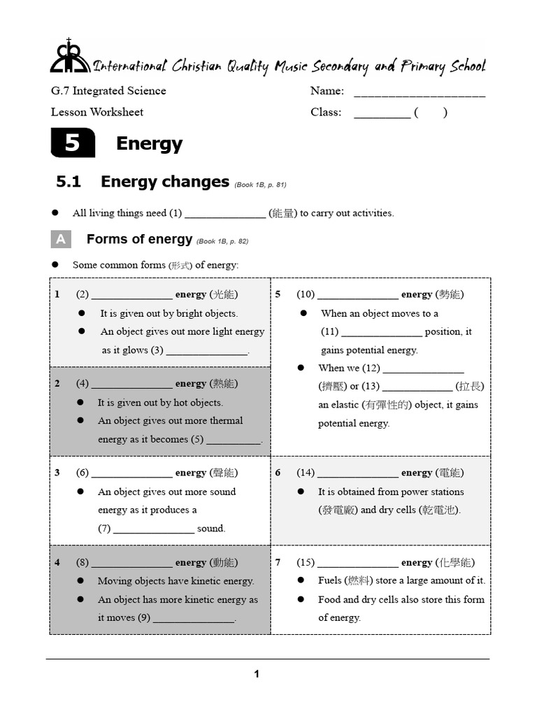Energy Changes and Heat Transfer Worksheet | PDF | Thermal Conduction ...