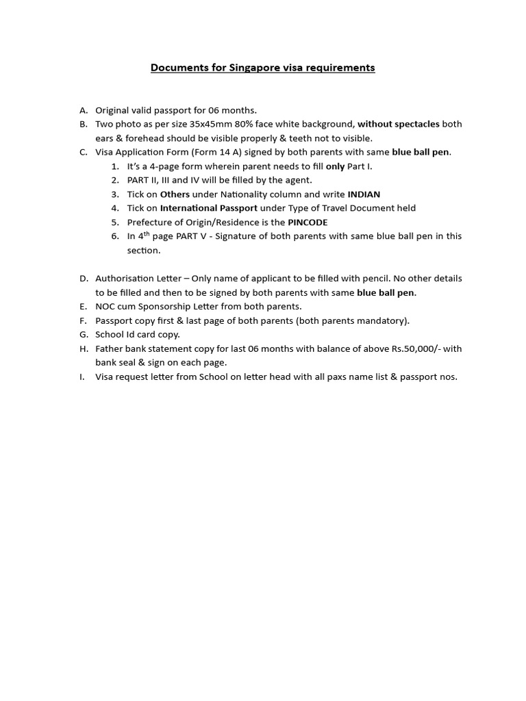 List of Documents and Instructions | PDF