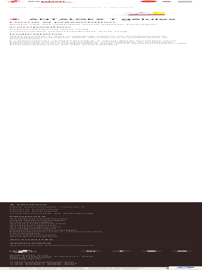 Antalgex T : Indications et Posologie | PDF