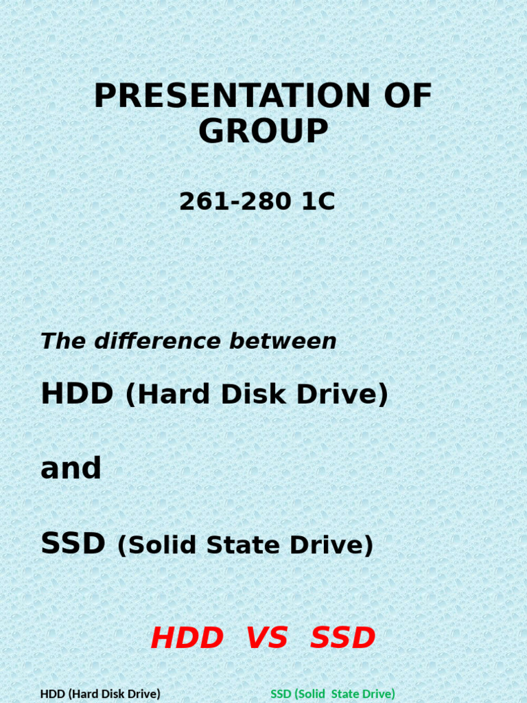 Presentation of Group | PDF | Solid State Drive | Computer Data Storage